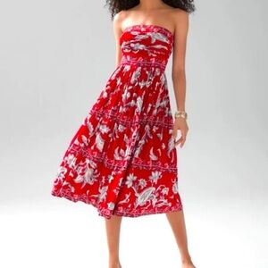 White house Black Maret Red print dress